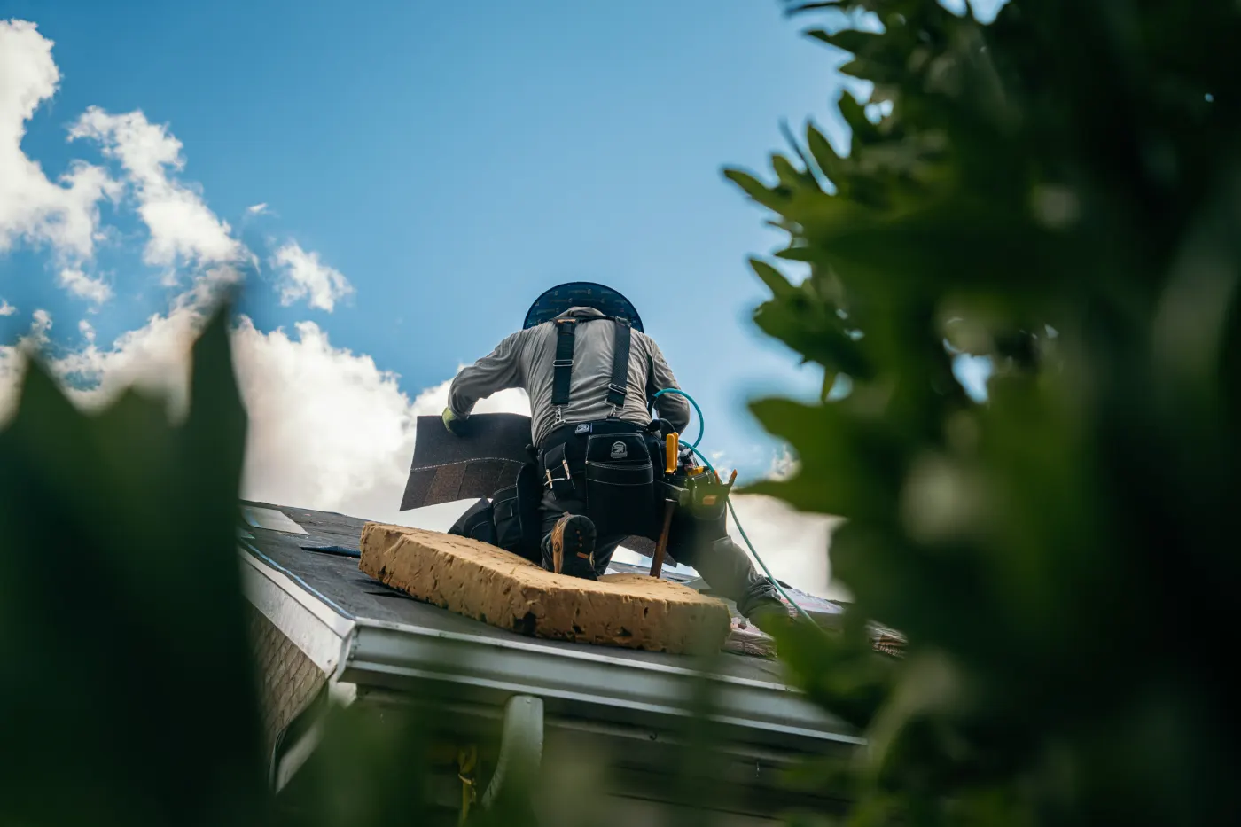 Tarping and dry-in on a Nineveh commercial roof